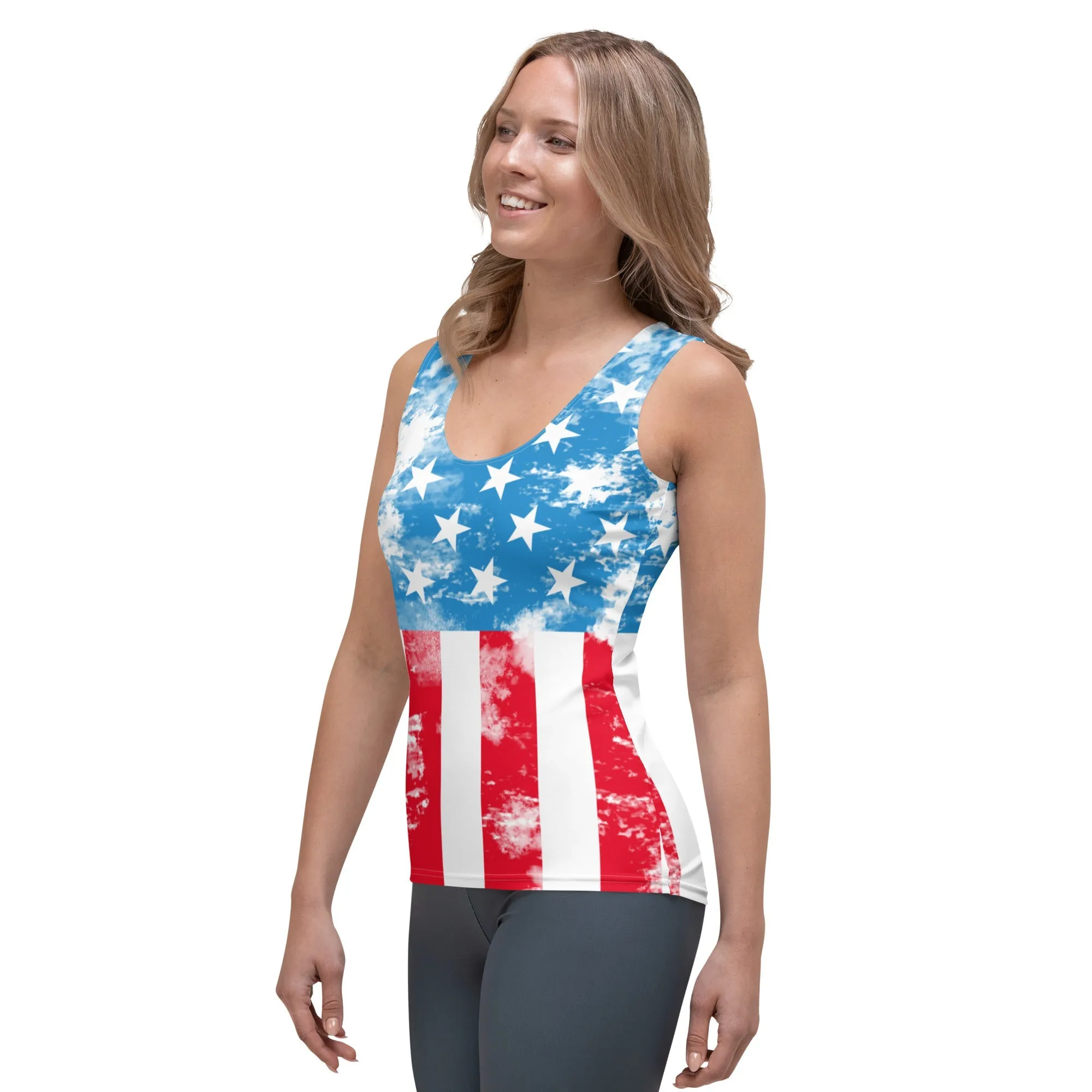 Artsy American Flag Tank Top
