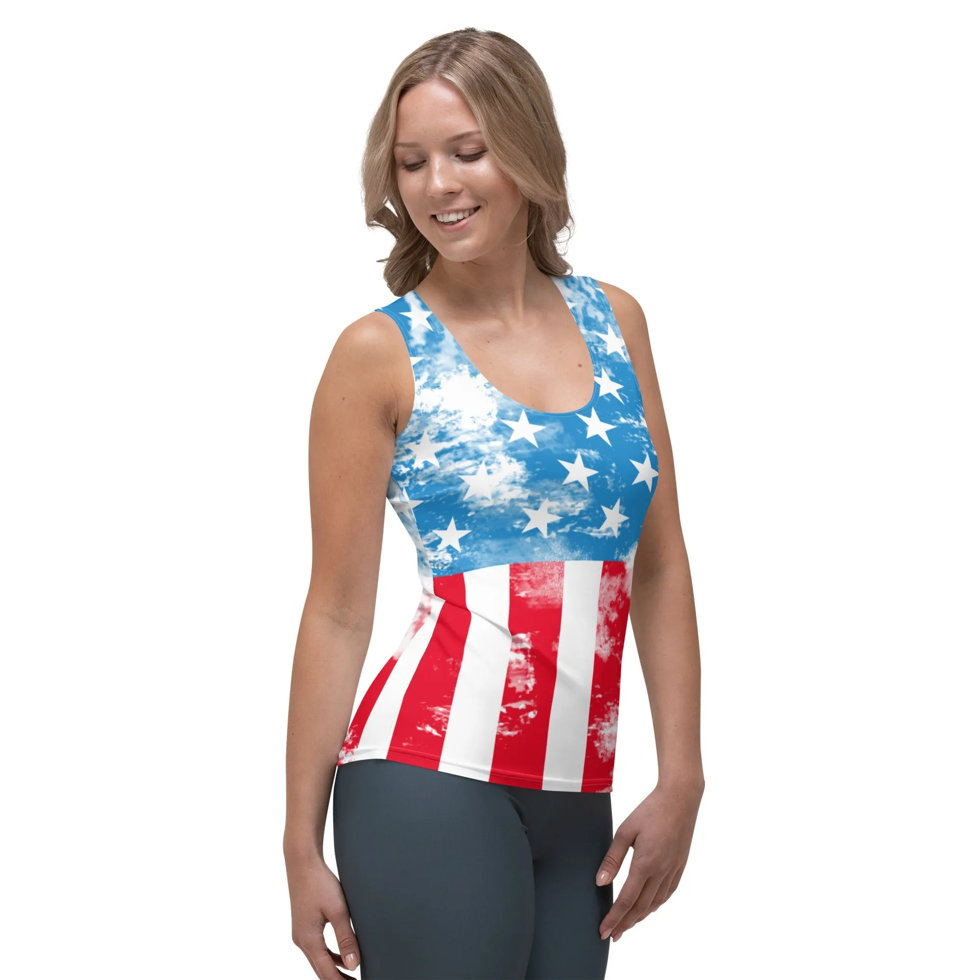 Artsy American Flag Tank Top