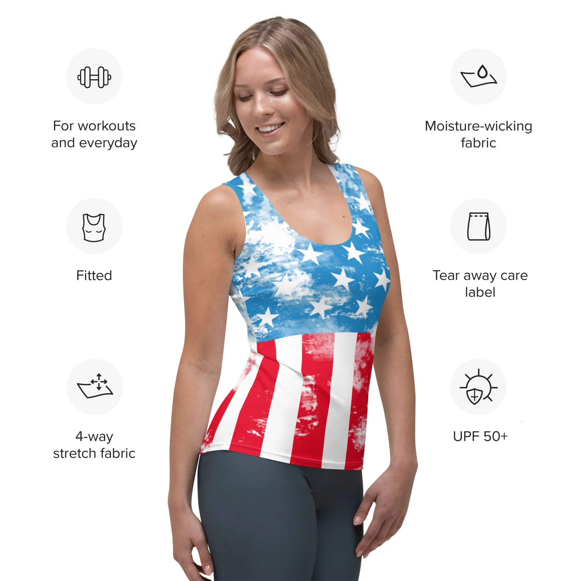 Artsy American Flag Tank Top