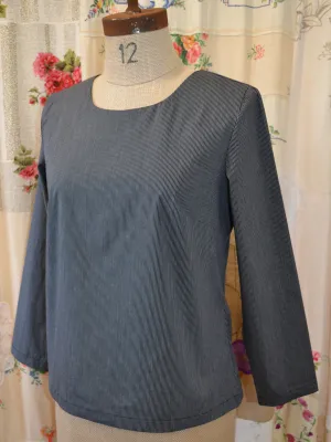 Berserk Black pin stripe full length sleeves Keyhole Top