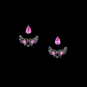 Black Pink Twinkle Ear-Jackets