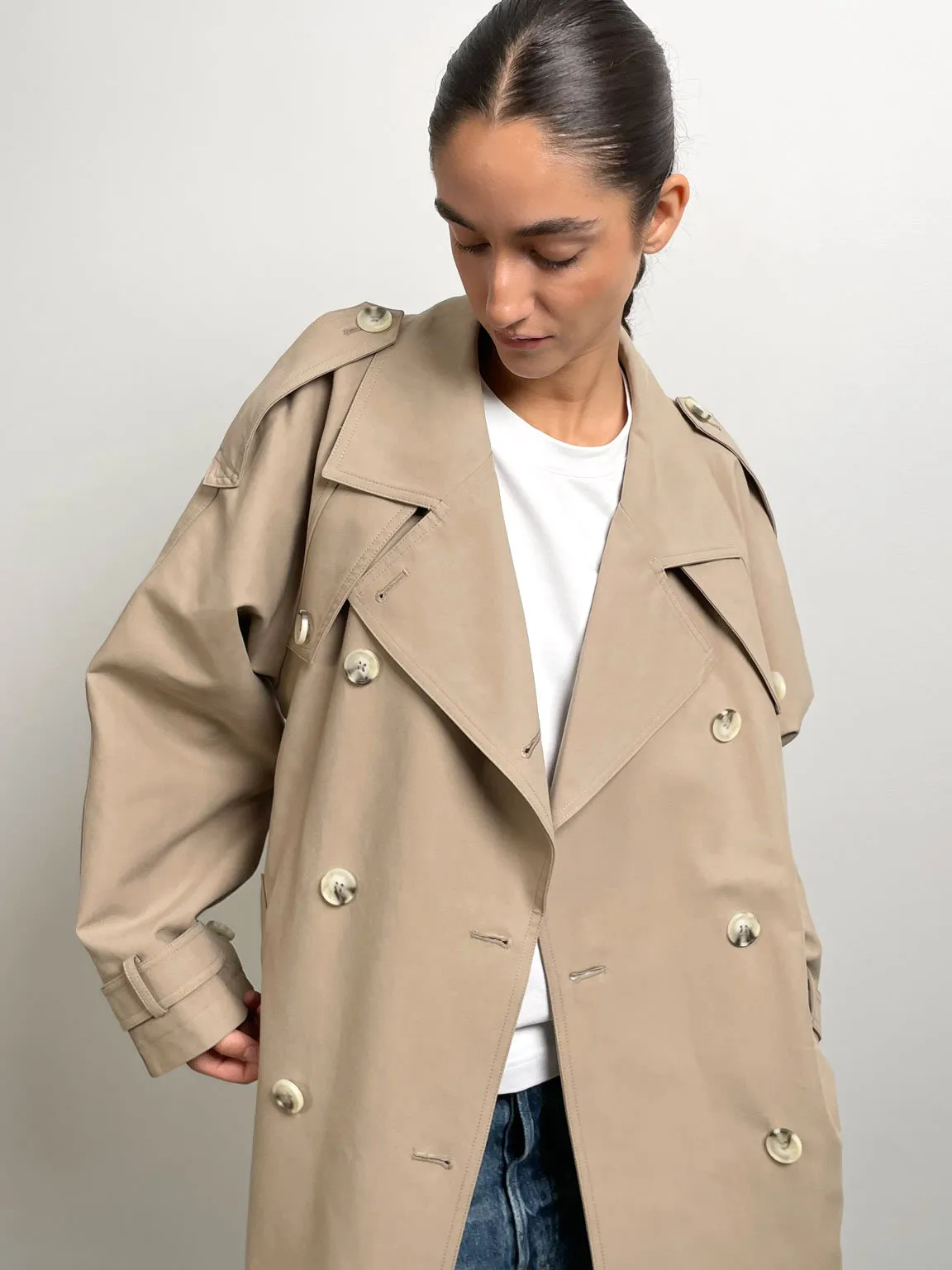 BOBBY CANVAS TRENCHCOAT - BEIGE