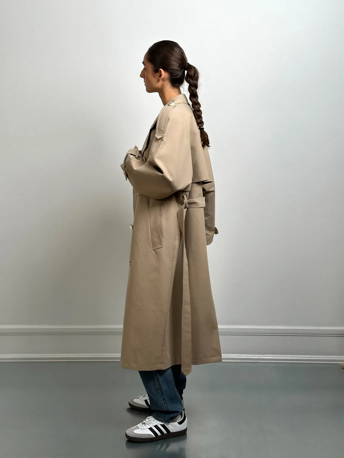 BOBBY CANVAS TRENCHCOAT - BEIGE