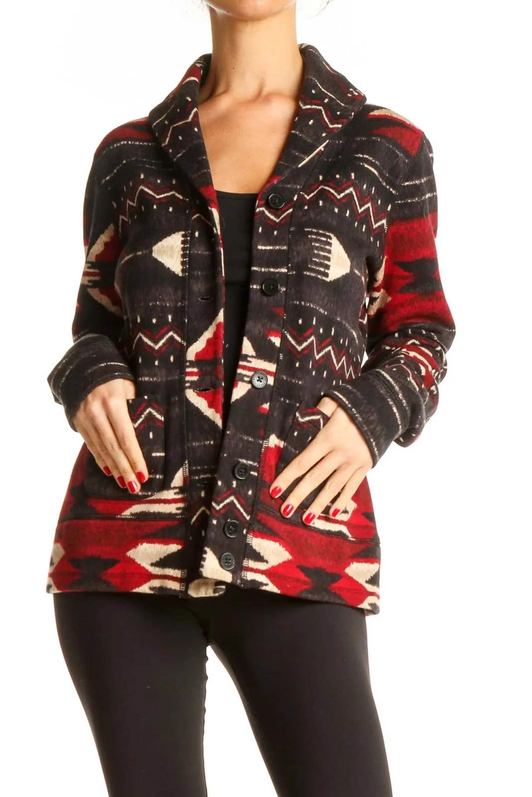 Brown Aztec Print Cardigan