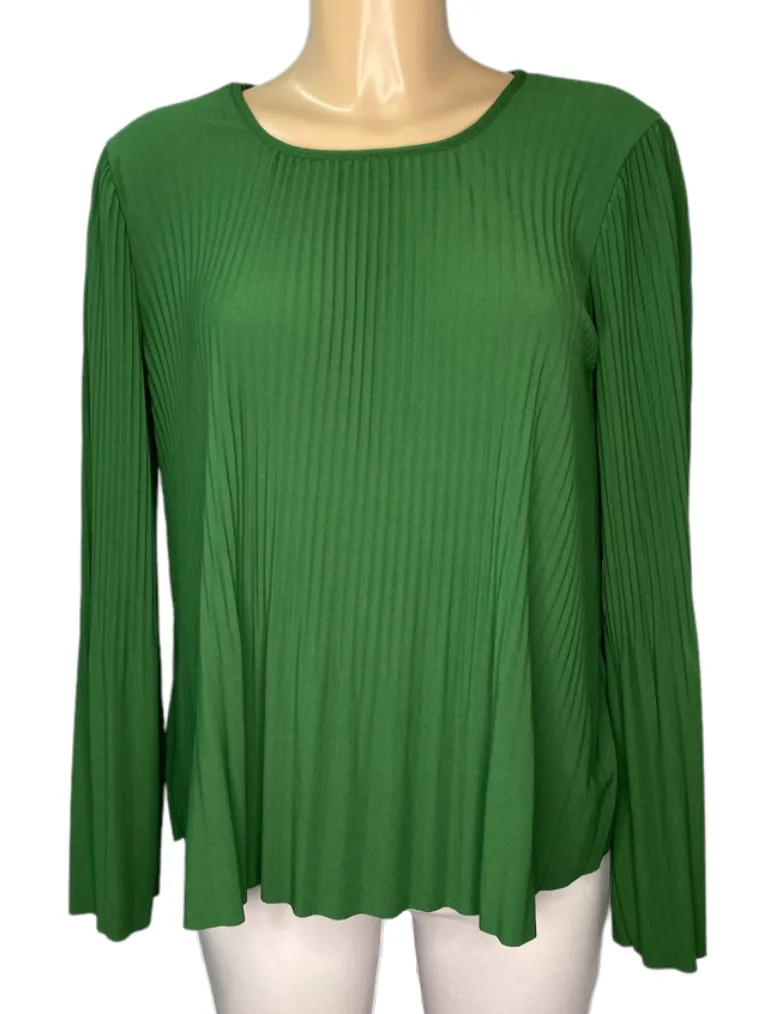 Cindy Rust Pleated Long Sleeved Top
