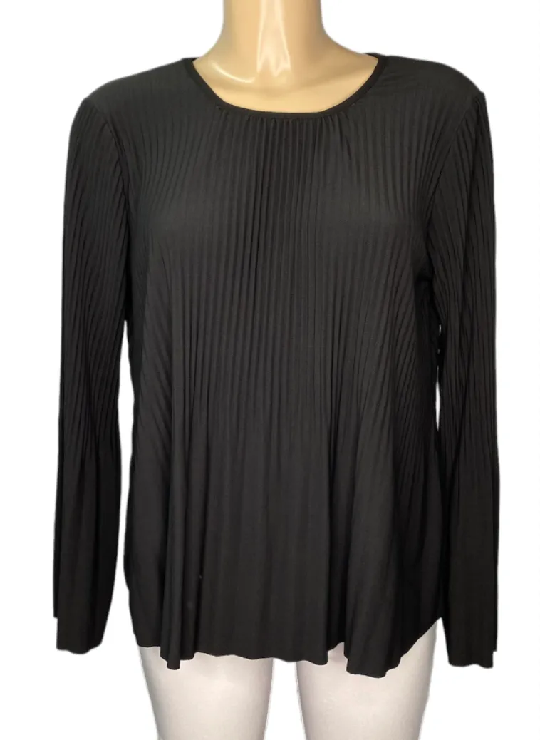 Cindy Rust Pleated Long Sleeved Top