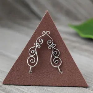 Decorated Sterling Silver Ear Climber