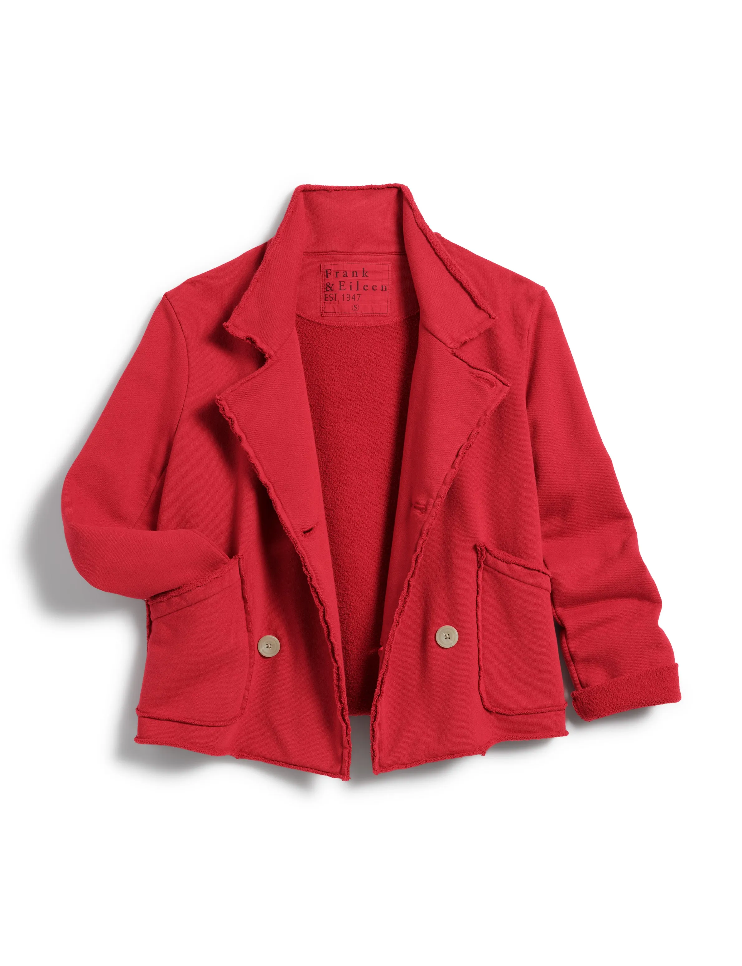 Frank & Eileen - Mini Belfast Crop Peacoat in Crimson