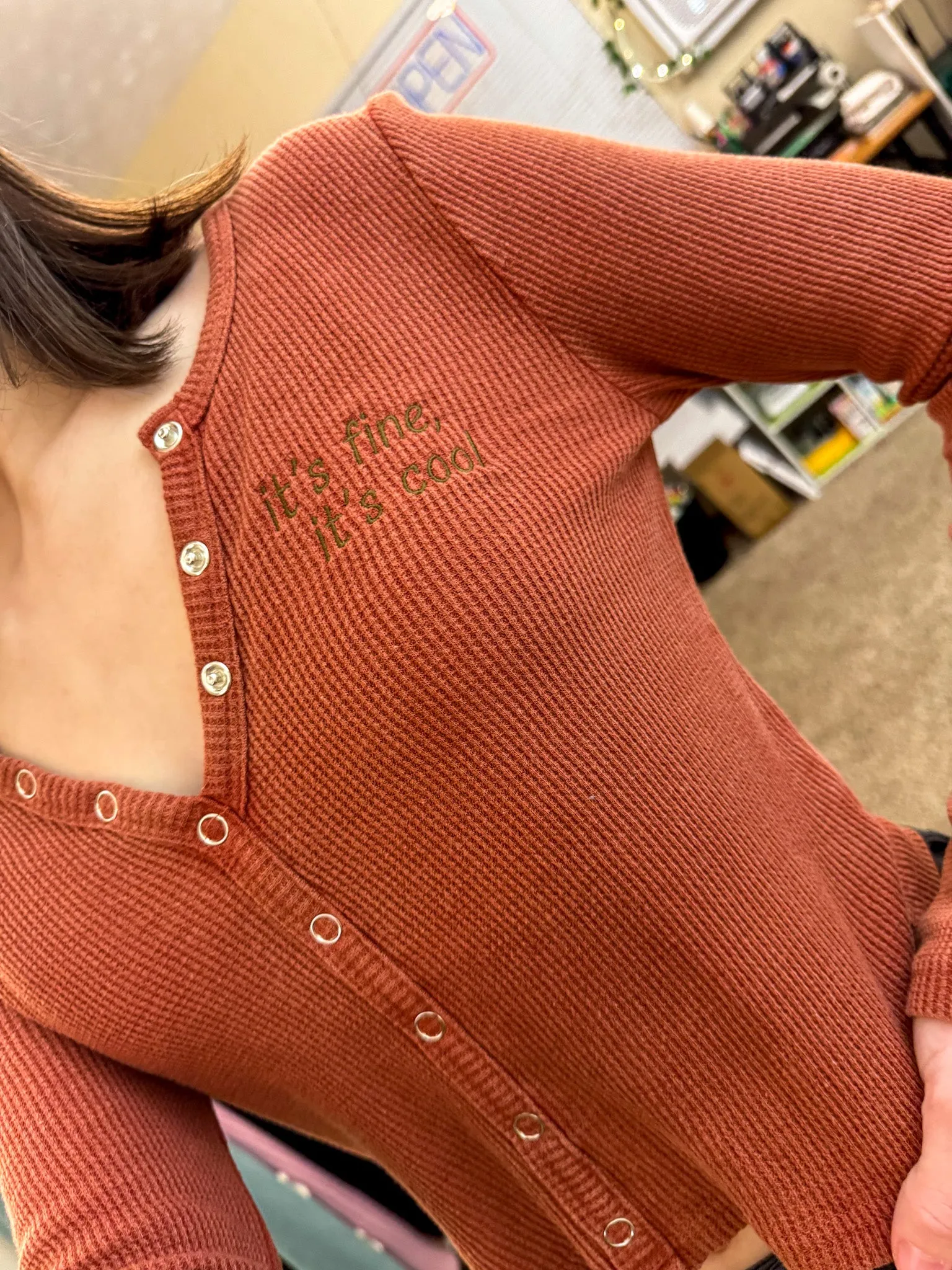 Good Luck Babe Thermal Cropped Long Sleeve M