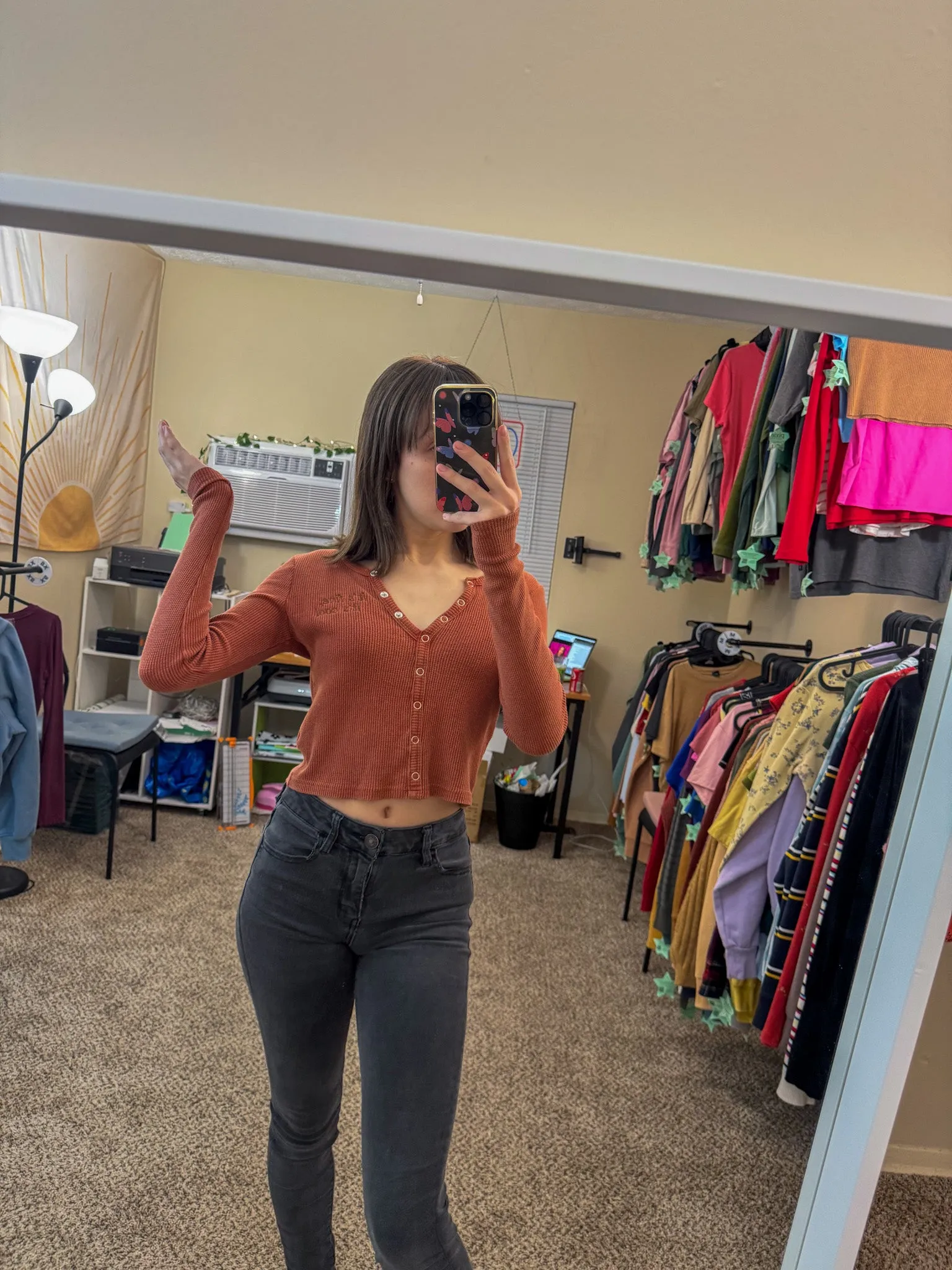 Good Luck Babe Thermal Cropped Long Sleeve M