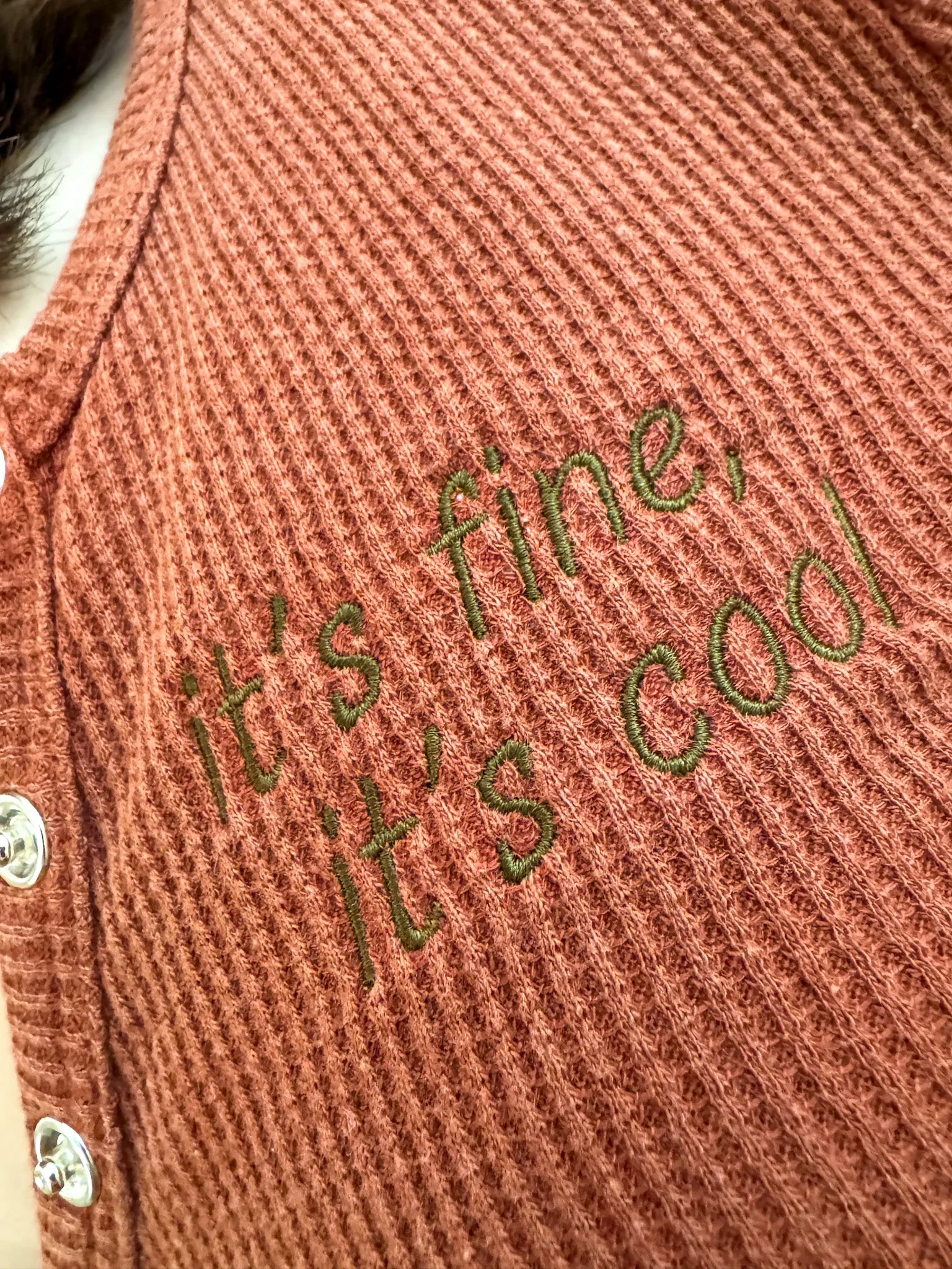 Good Luck Babe Thermal Cropped Long Sleeve M