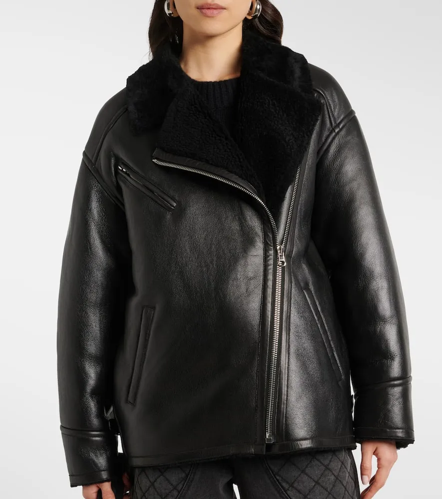 Isabel Marant Adelina shearling-lined leather coat
