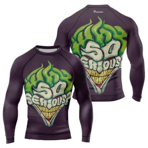 Joker Why So Serious HaHaHa Purple Men's Long Sleeve Rash Guard