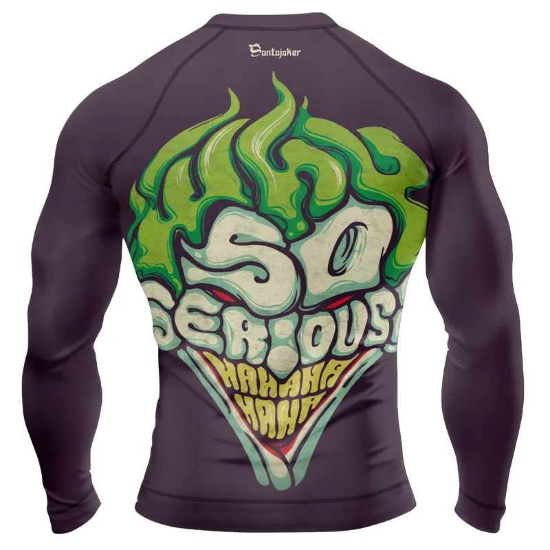 Joker Why So Serious HaHaHa Purple Men's Long Sleeve Rash Guard