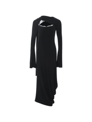 Lace cut-off long dress