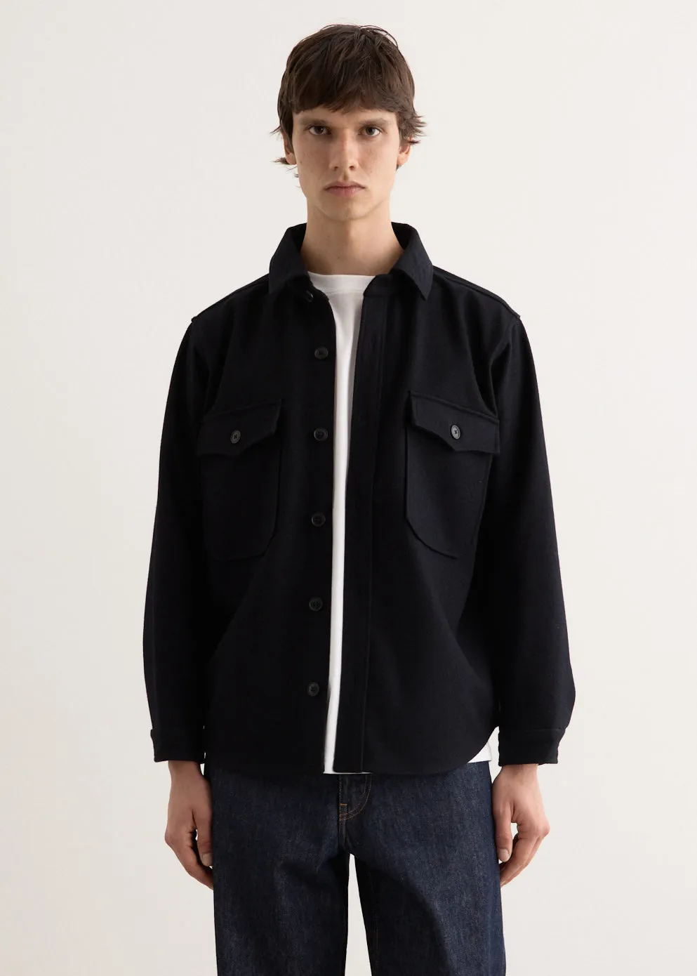 LIKE WEAR Wool Linen Shirt Jacket