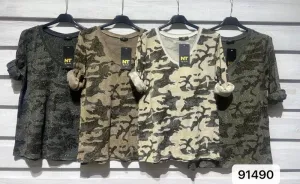 LS Lurex trim Camo Top