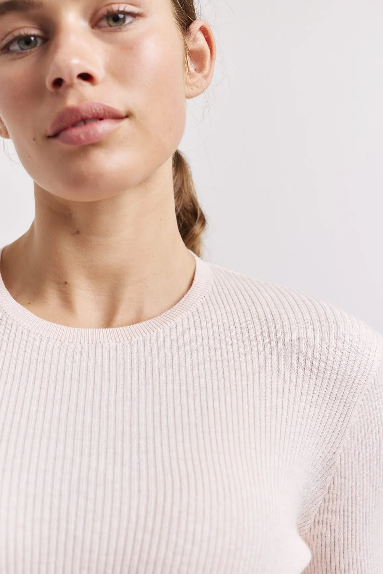 Marley Cotton Cashmere Top in Pink Calico