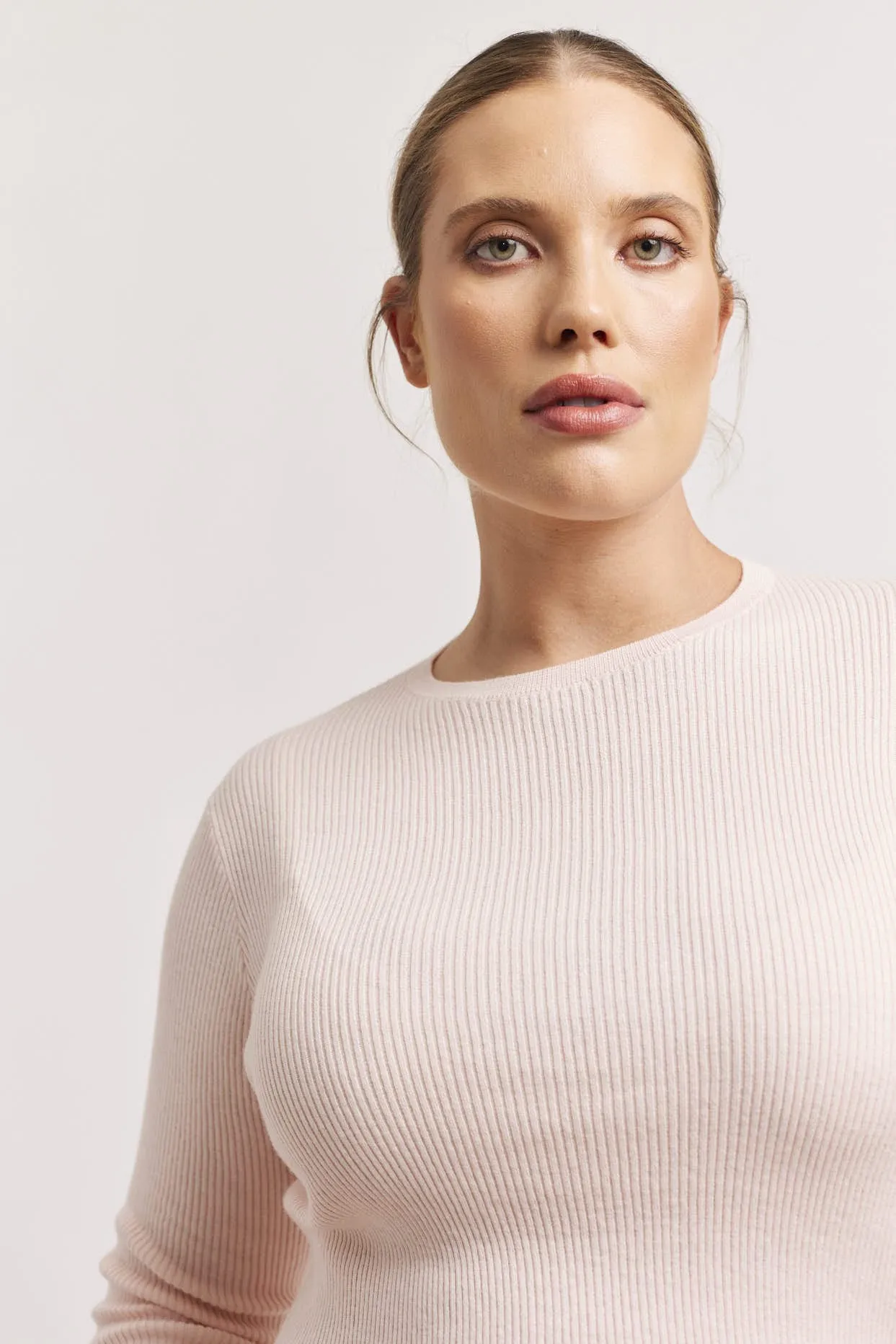Marley Cotton Cashmere Top in Pink Calico