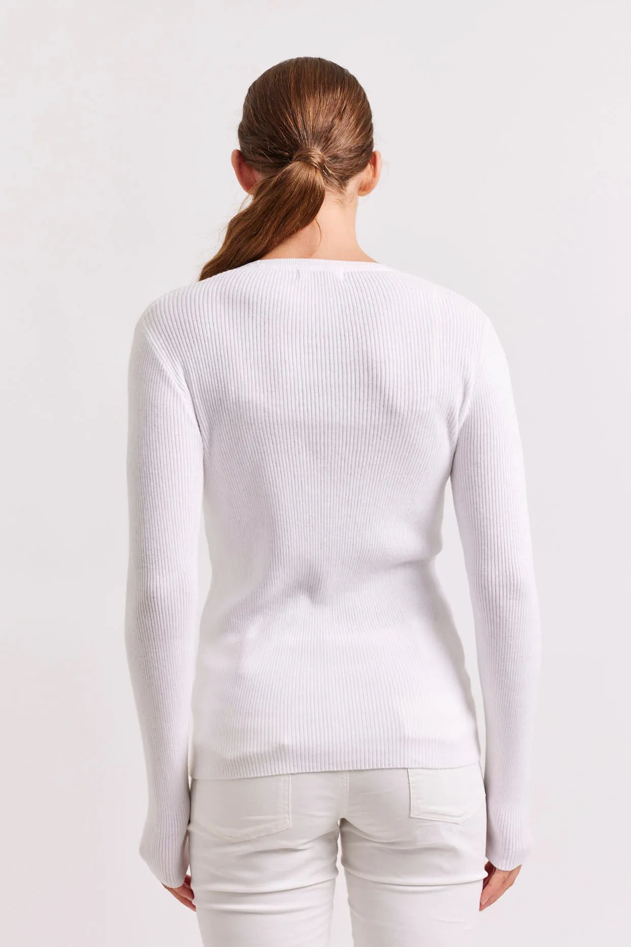 Marley Cotton Cashmere Top in White