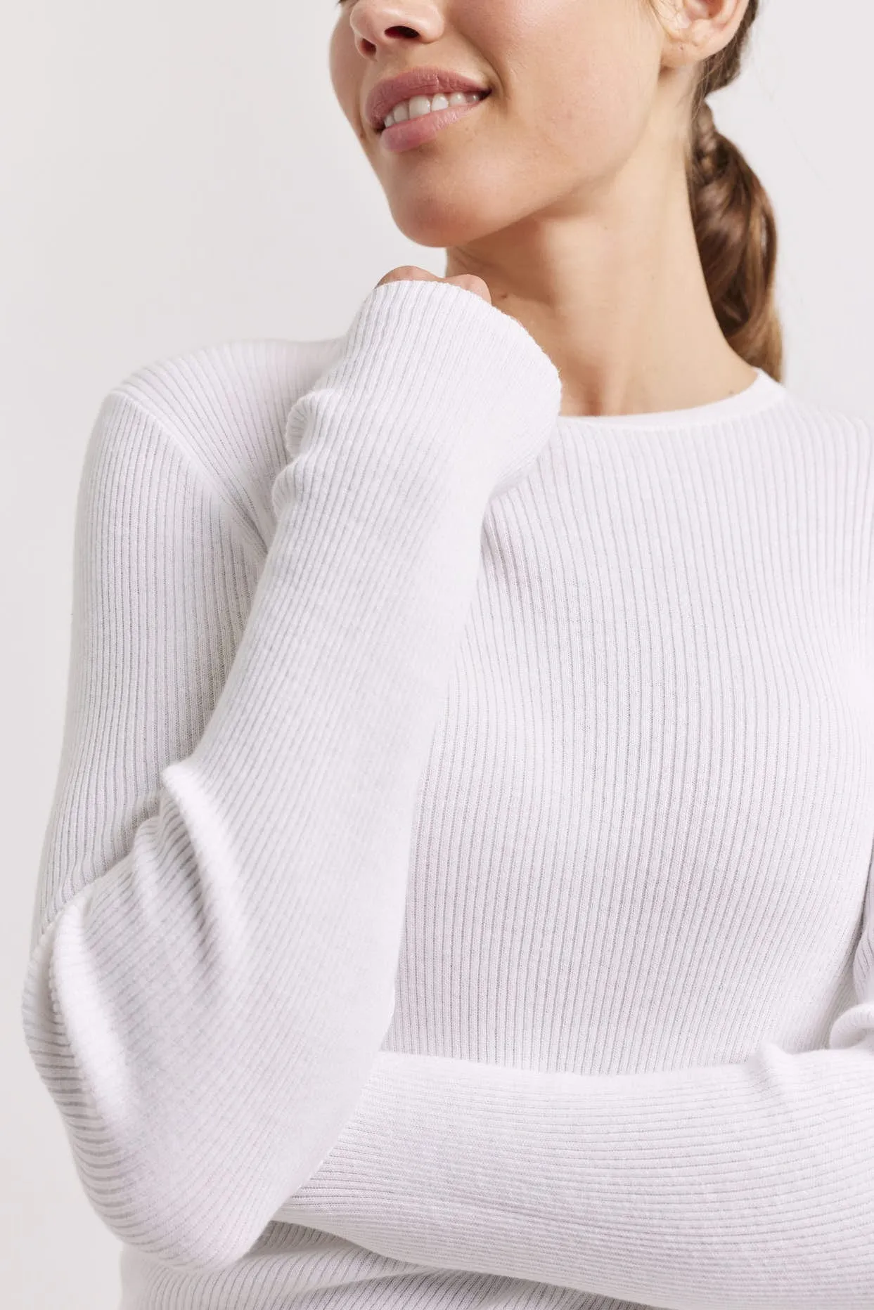 Marley Cotton Cashmere Top in White