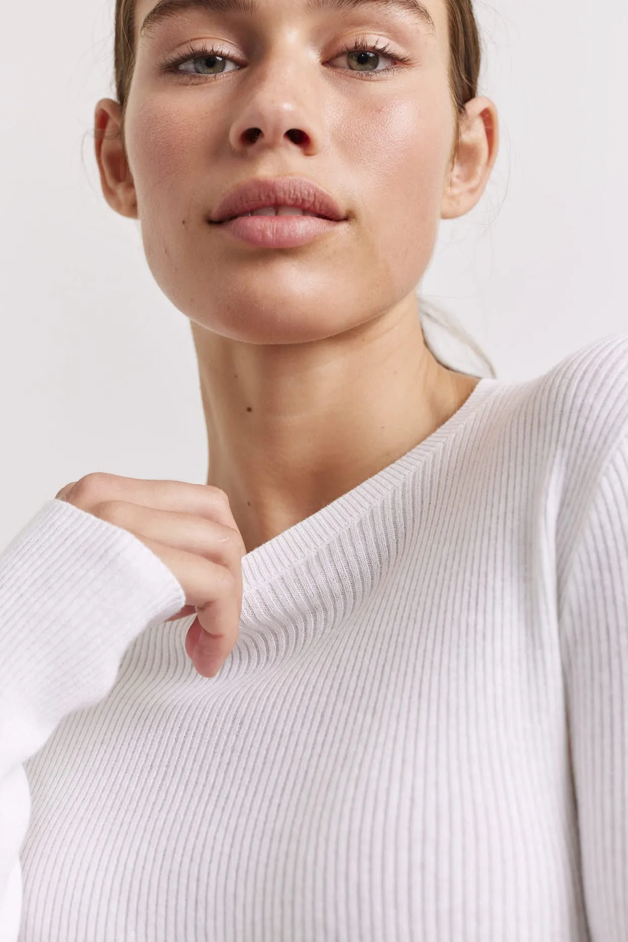 Marley Cotton Cashmere Top in White