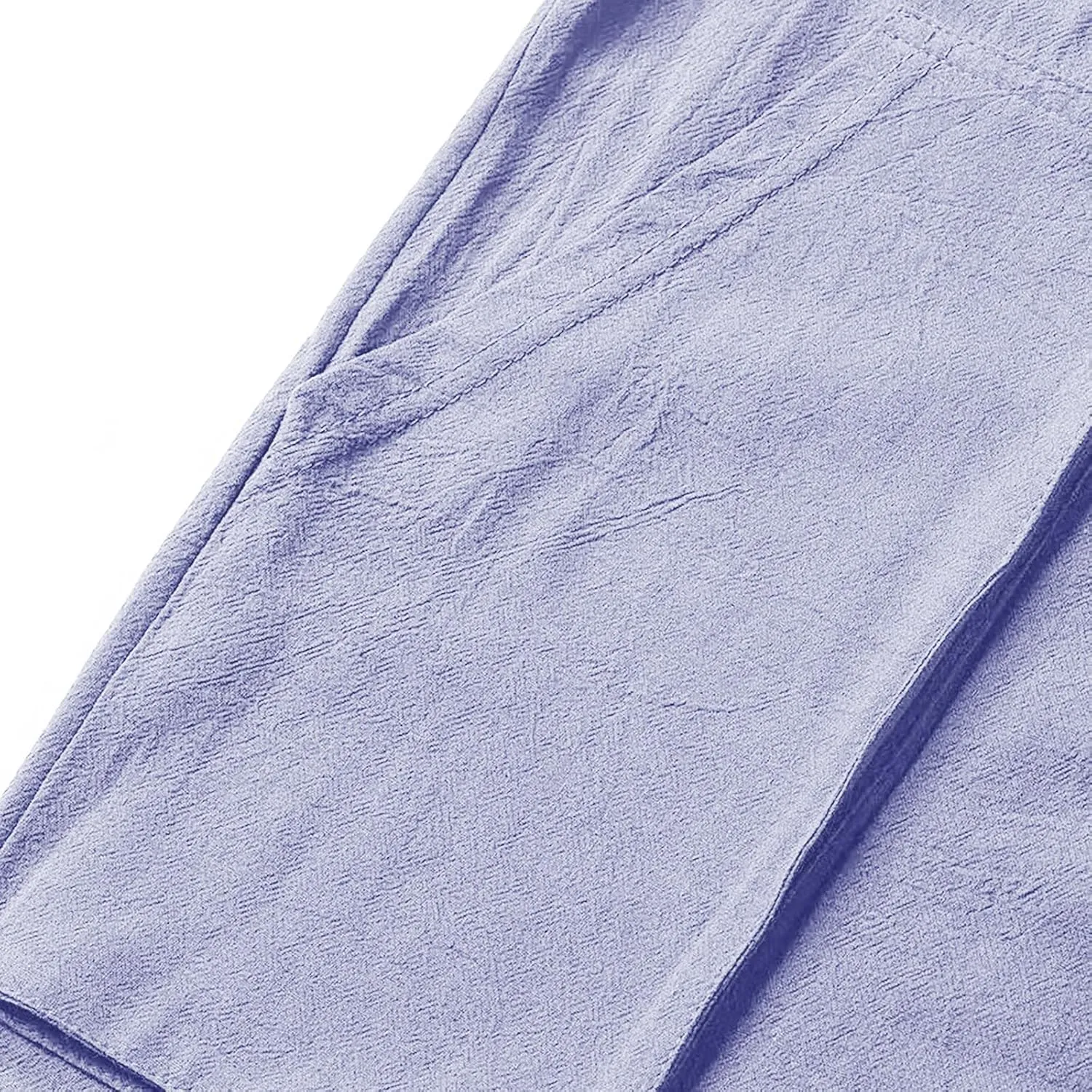 Men's Linen Pants Cargo Casual Pants Drawstring Elastic Waist Tapered Slacks Summer Beach Trousers with Multi Pockets