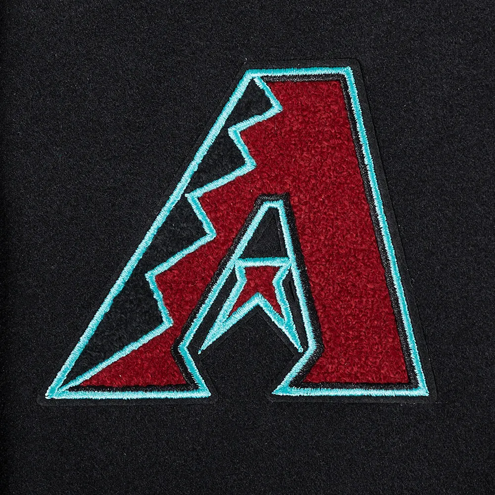 MLB ARIZONA DIAMONDBACKS CLASSIC WOMEN'S WOOL VARSITY JACKET (BLACK/WHITE)