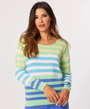 Multi Stripe Scoop Top
