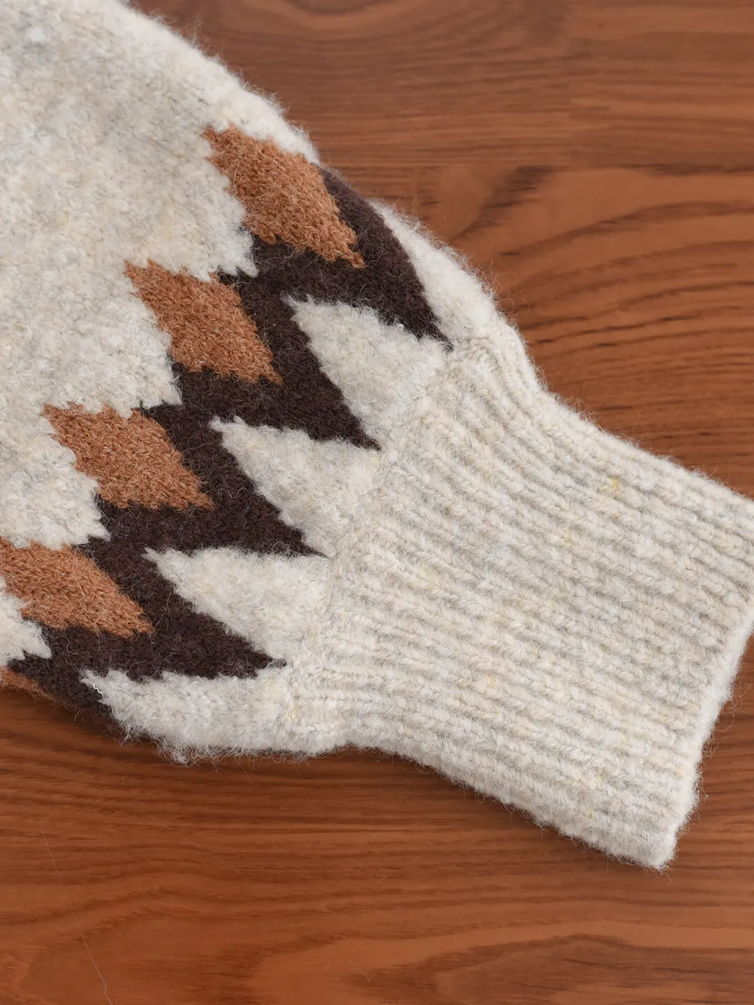 Natalia Snowflake Jacquard Hazelnut Fair Isle Knit Sweater