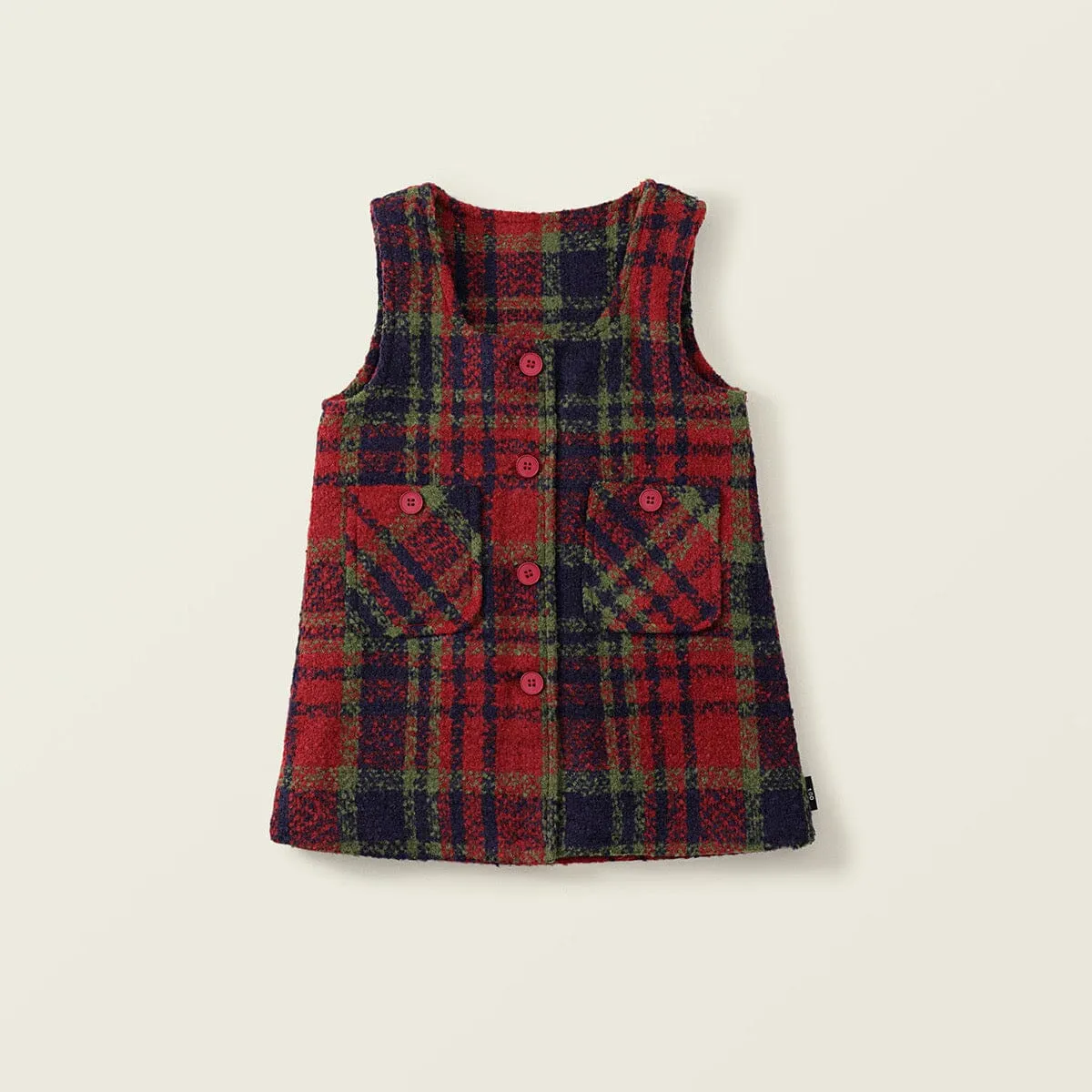 Odelia Retro Plaid Vest Dress Set