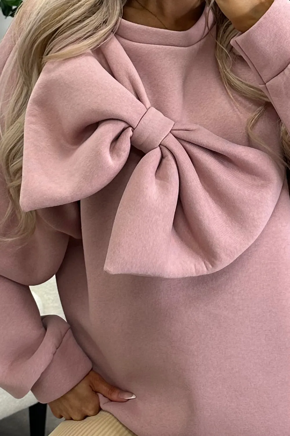 Poppie Rose Oversized Bow Sweatshirt Jumper