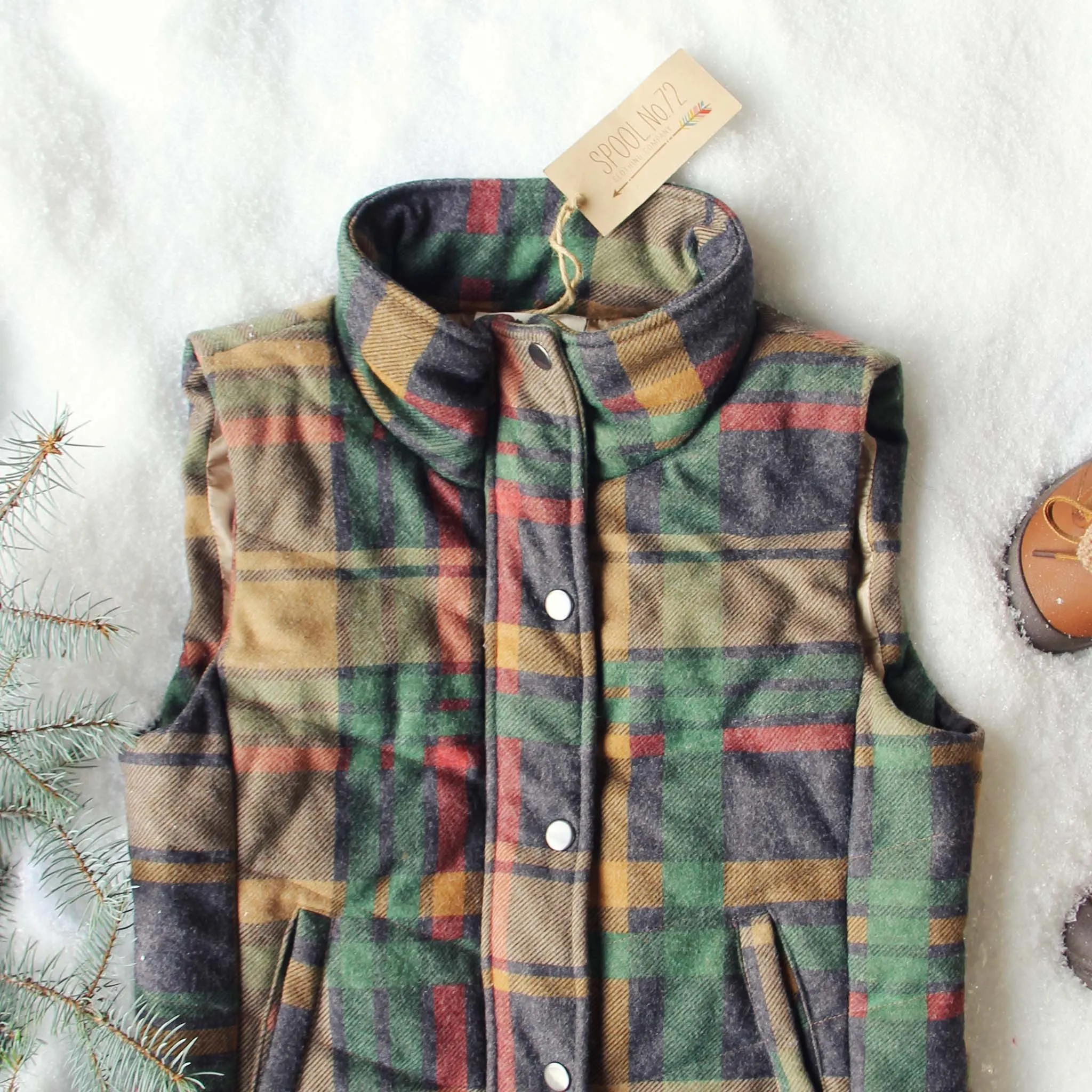 Rainier Plaid Vest in Mustard