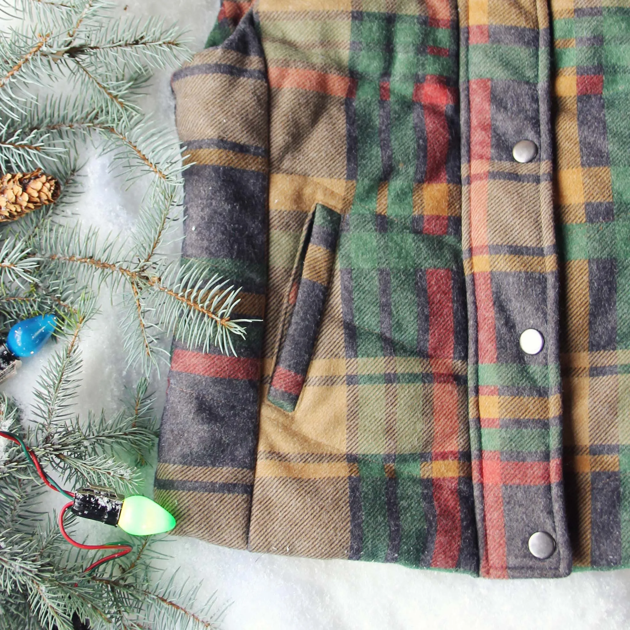 Rainier Plaid Vest in Mustard