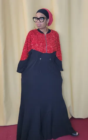 Red Sparkle Maxi Dress
