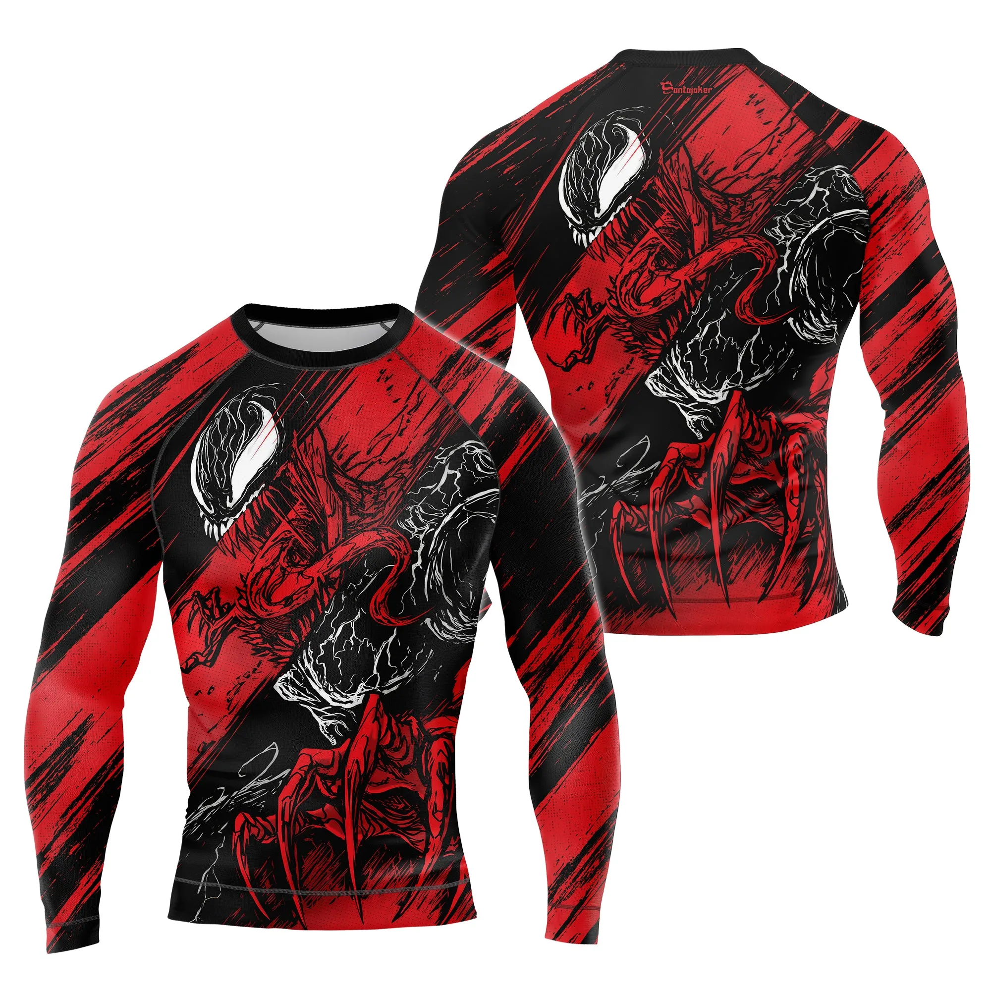 Red Venom in Horror Men's Long Sleeve Rash Guard