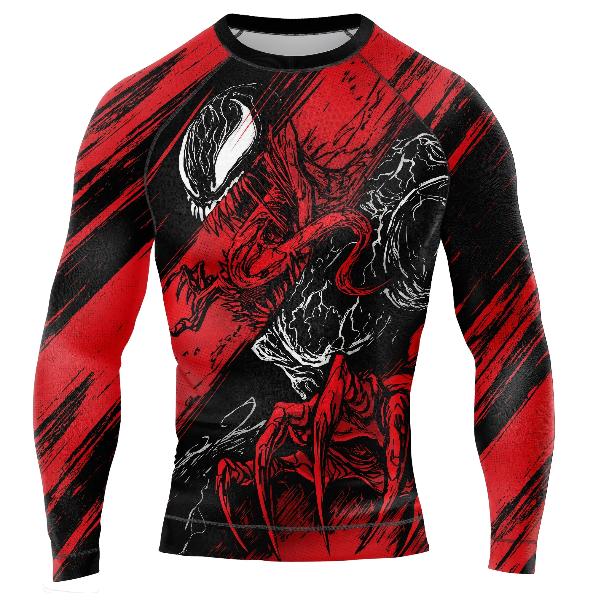 Red Venom in Horror Men's Long Sleeve Rash Guard