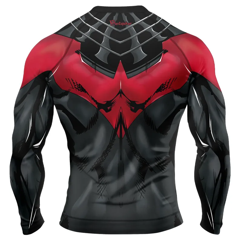 Red Winged Bat Men's Long Sleeve Rash Guard