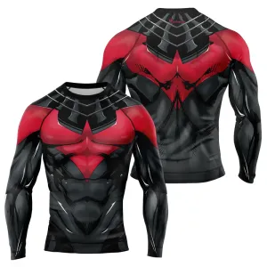 Red Winged Bat Men's Long Sleeve Rash Guard