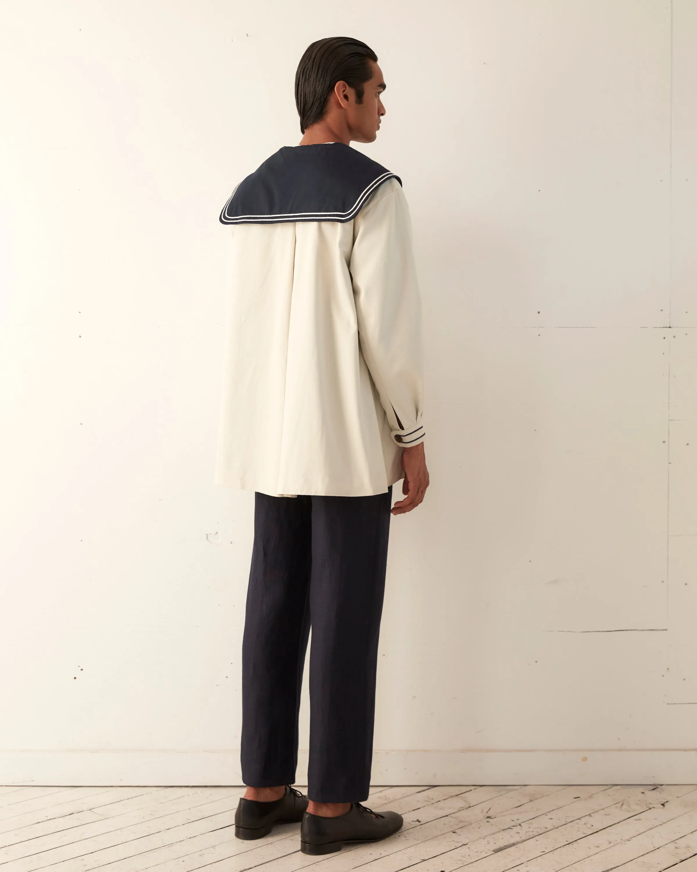 Sailor Coat - Cream Navy