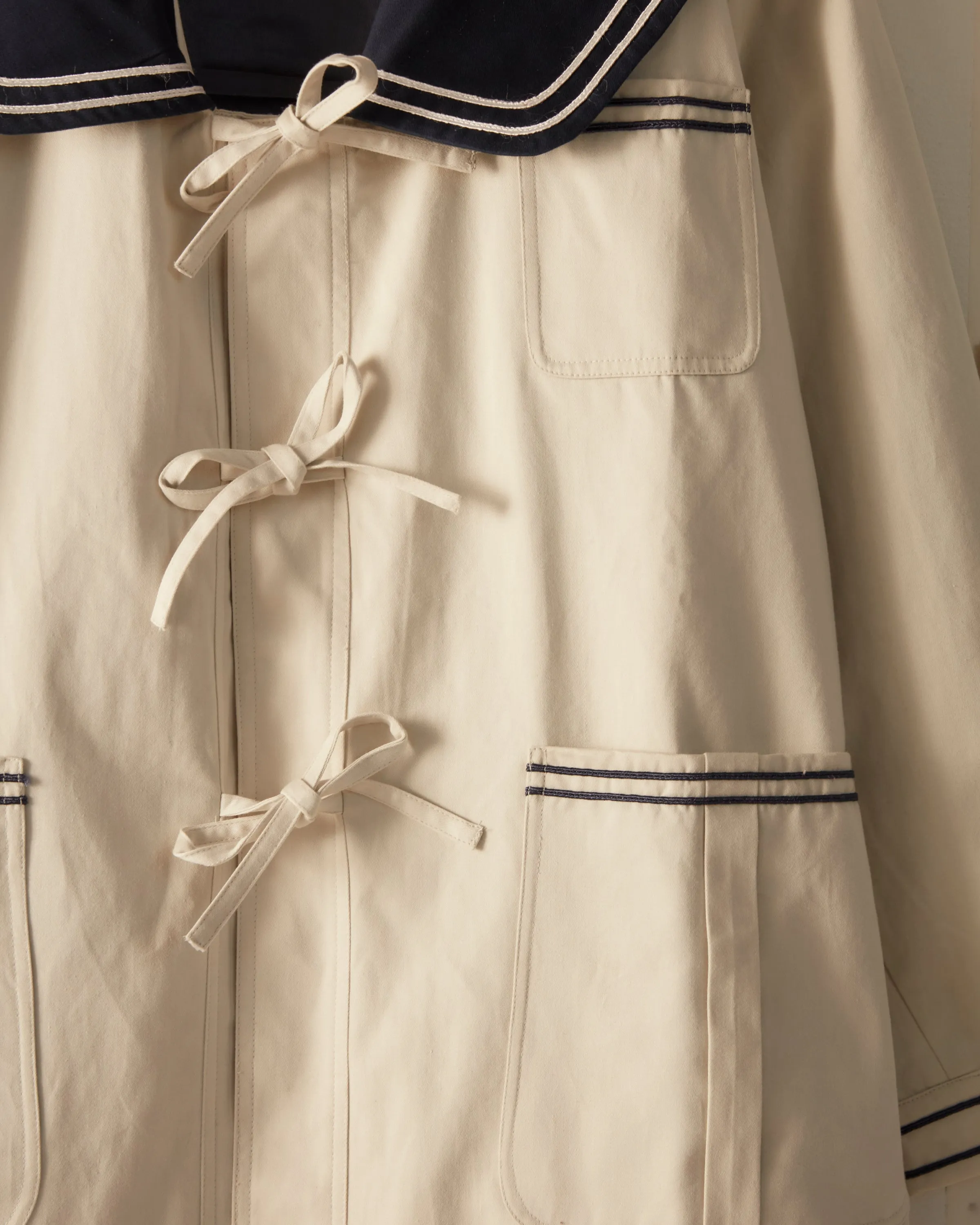 Sailor Coat - Cream Navy