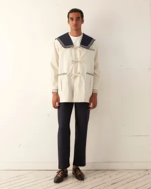 Sailor Coat - Cream Navy