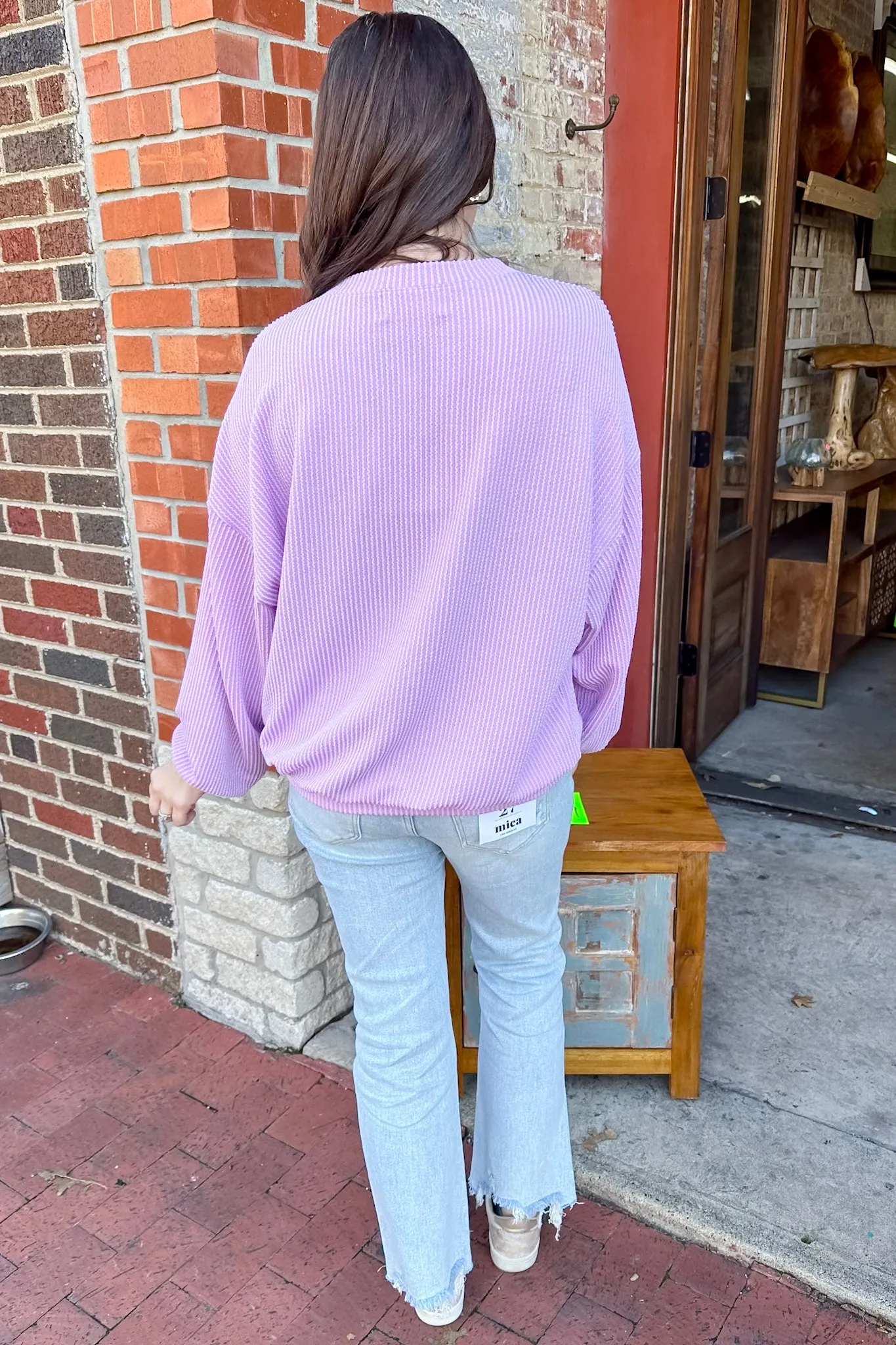Texas Corduroy Graphic Lilac Sweater