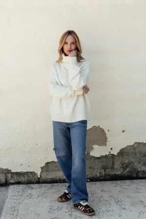 The Connie Merino Angora Polo Neck - Natural