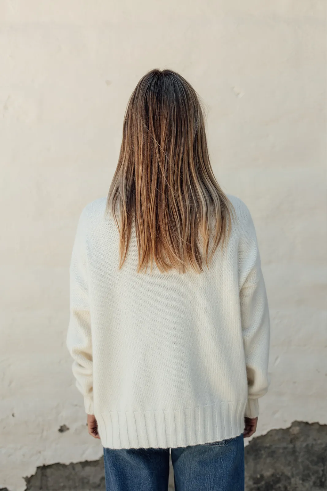 The Connie Merino Angora Polo Neck - Natural