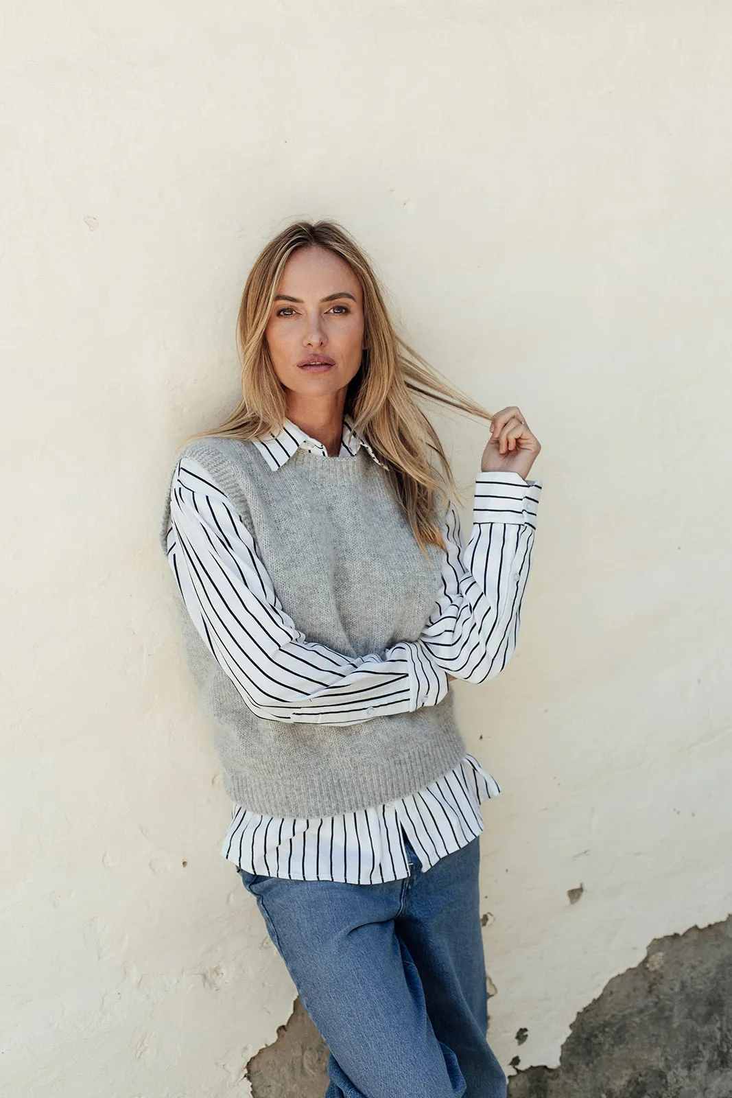 The Liv Merino Angora Vest - Dove