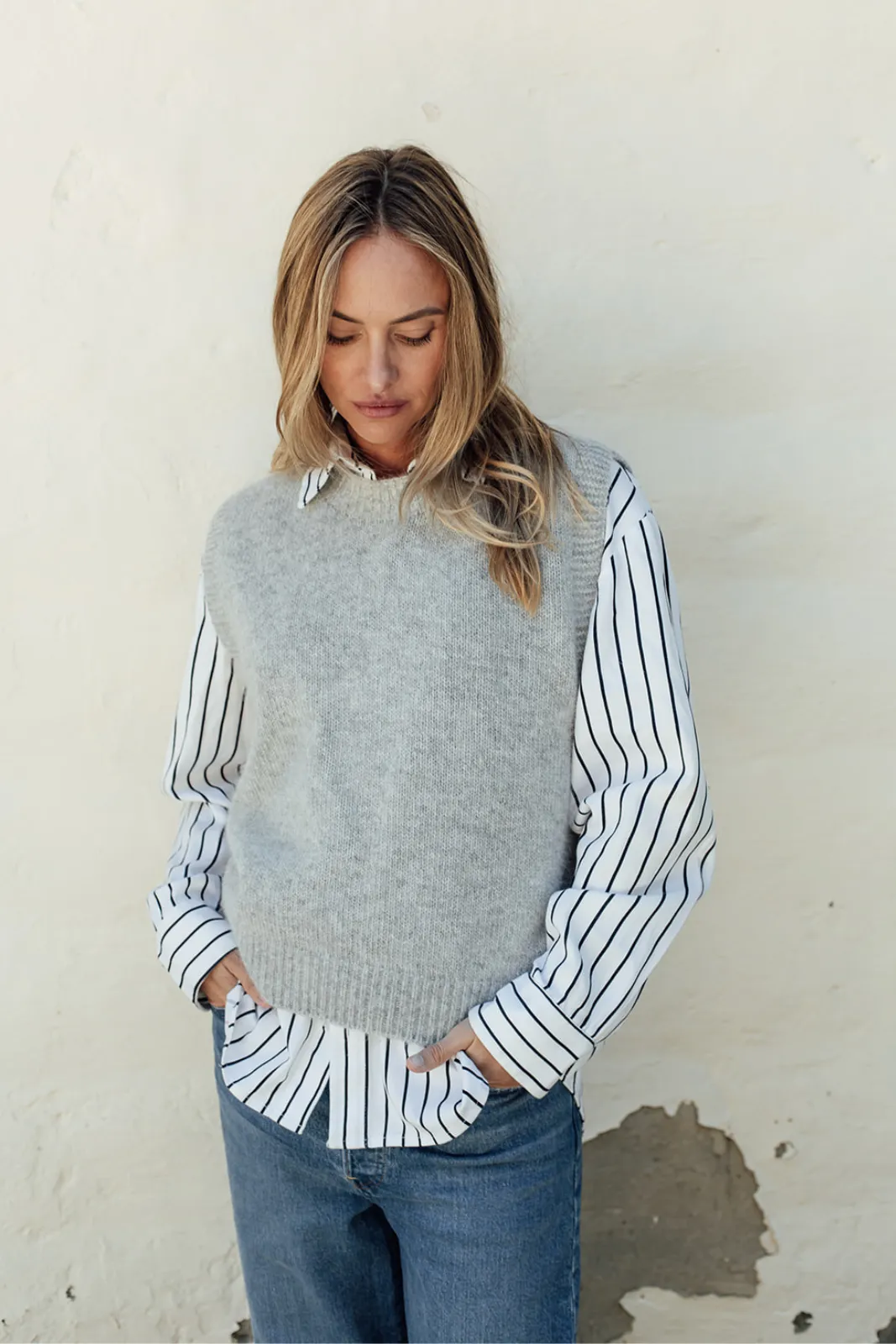 The Liv Merino Angora Vest - Dove