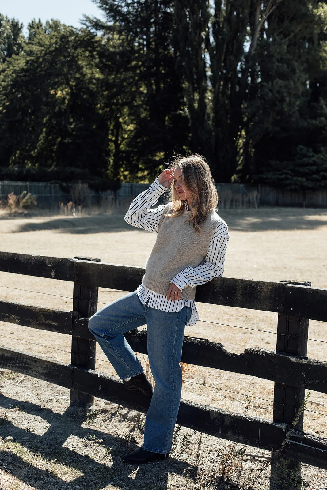 The Liv Merino Angora Vest- Wheat