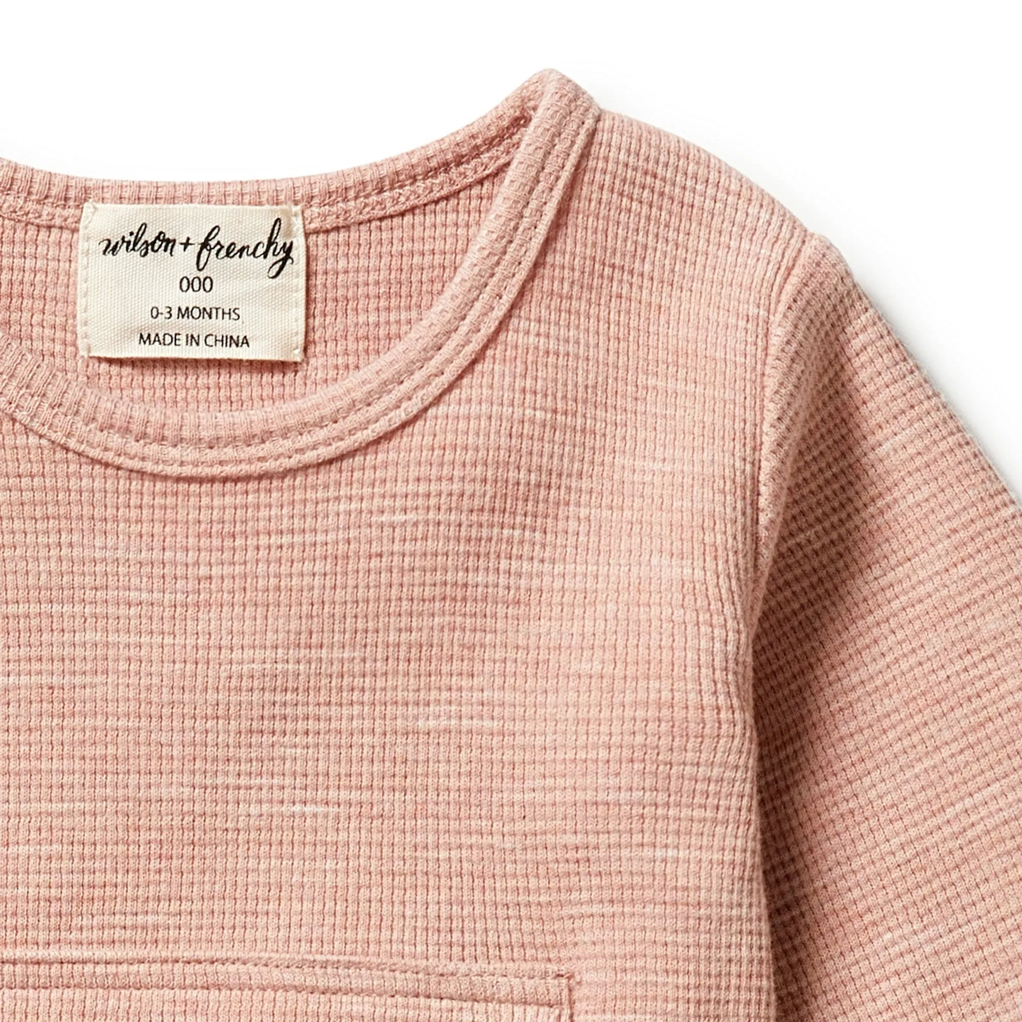 Wilson and Frenchy Organic Waffle Pocket Top - Peach