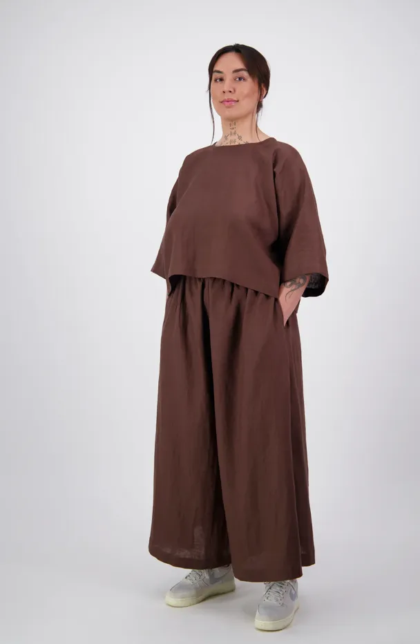 Wing Pants - Chocolate Linen by Papa Clothing
